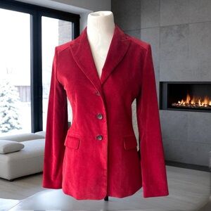 BERNARD ZINS PARIS RED CORDUROY ZAKINA JACKET SIZE 6